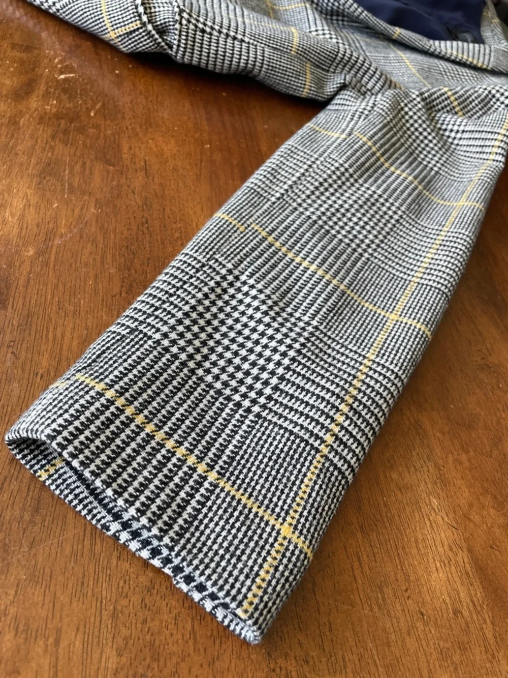J. Crew Parke Blazer in Glen Plaid Wool Blend - Black, White, and Yellow - 10 - Picture 14 of 16